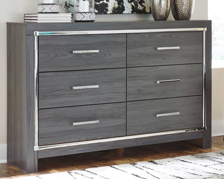 Lodanna Gray King Storage Bedroom Set with Dresser and Chest - Ornate Home