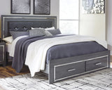 Lodanna Gray King Storage Bedroom Set with Dresser and Chest - Ornate Home