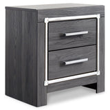 Lodanna Gray King Upholstered Panel Bedroom Set with Dresser, Mirror and Nightstand - Ornate Home