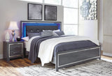 Lodanna Gray King Upholstered Panel Bedroom Set with Dresser and Nightstand (Online Special Price) - Ornate Home