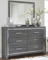Lodanna Gray King Upholstered Storage Bedroom Set with Dresser, Mirror, Chest and 2 Nightstands (Online Special Price) - Ornate Home