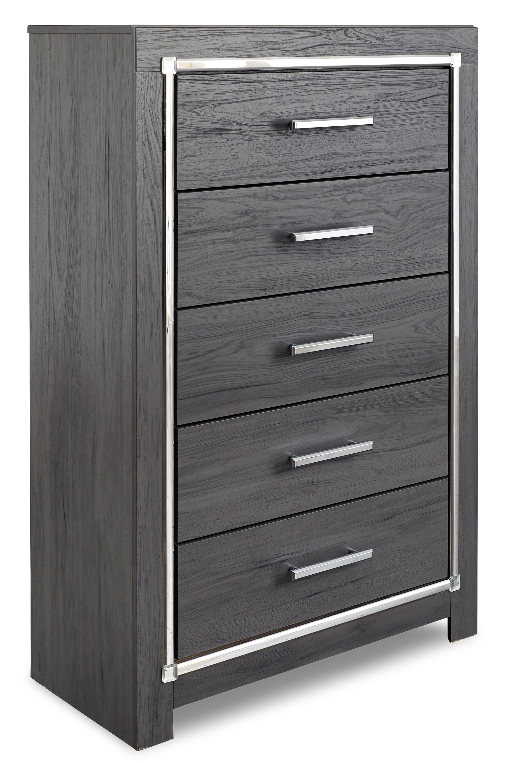 Lodanna Gray King Upholstered Storage Bedroom Set with Dresser, Mirror, Chest, and Nightstand (Online Special Price) - Ornate Home