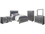 Lodanna Gray Queen Panel Bed & Dresser & Mirror & Chest & 2 Nightstands (Online Special Price) - Ornate Home