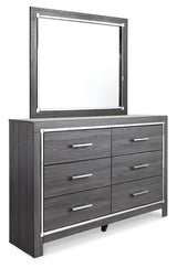 Lodanna Gray Queen Panel Bedroom Set with Dresser, Mirror, Chest and Nightstand - Ornate Home
