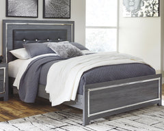 Lodanna Gray Queen Panel Bedroom Set with Dresser, Mirror, Chest and Nightstand - Ornate Home
