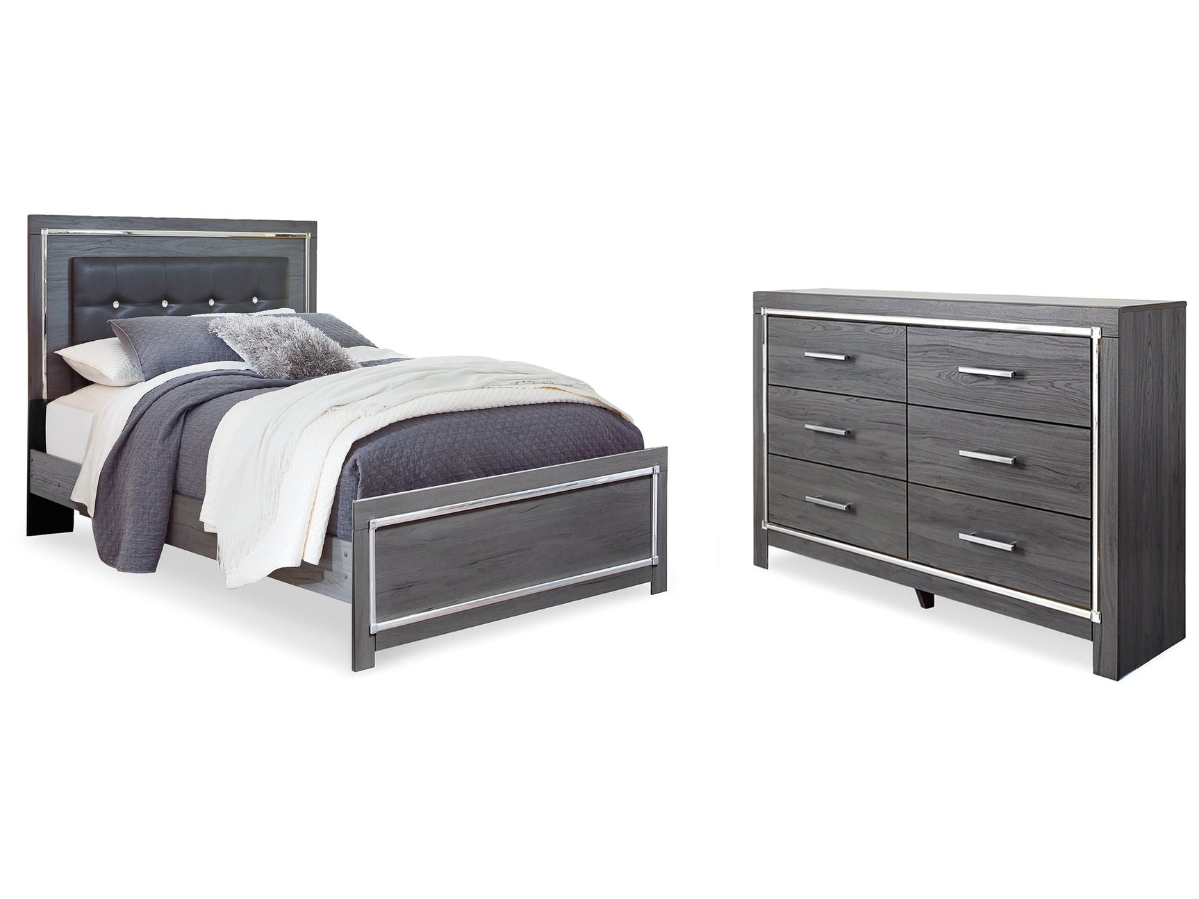 Lodanna Gray Queen Panel Bedroom Set with Dresser - Ornate Home