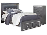 Lodanna Gray Queen Panel Storage Bedroom Set with Chest - Ornate Home