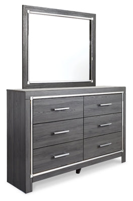 Lodanna Gray Queen Panel Storage Bedroom Set with Dresser, Mirror, Chest and Nightstand - Ornate Home
