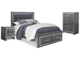 Lodanna Gray Queen Storage Bedroom Set with Chest and Nightstand - Ornate Home