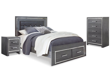 Lodanna Gray Queen Storage Bedroom Set with Chest and Nightstand - Ornate Home