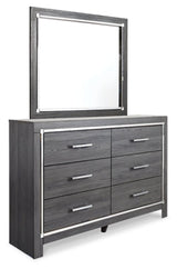 Lodanna Gray Queen Storage Bedroom Set with Dresser, Mirror and 2 Nightstands - Ornate Home