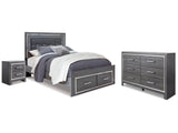 Lodanna Gray Queen Storage Bedroom Set with Dresser and Nightstand - Ornate Home