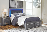 Lodanna Gray Queen Upholstered Panel Bedroom Set with Dresser, Mirror and 2 Nightstands (Online Special Price) - Ornate Home