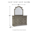 Lodenbay Queen Upholstered Panel Bedroom Set with Dresser, Mirror and 2 Nightstands - Ornate Home