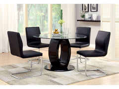 Lodia Black 5 Pc. Round Dining Room Set - Ornate Home