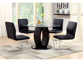 Lodia Black 5 Pc. Round Dining Room Set - Ornate Home