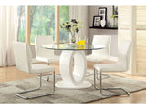 Lodia White 5 Pc. Round Dining Room Set - Ornate Home