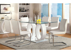 Lodia White 7 Pc. Dining Room Set - Ornate Home