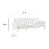 Loft Silver/White 2-Piece Tufted Vegan Leather Furniture Set - Ornate Home