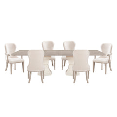 Lofton Beige 7pc Dining Set - Ornate Home