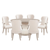 Lofton Beige 7pc Dining Set - Ornate Home