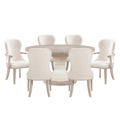 Lofton Beige 7pc Dining Set - Ornate Home