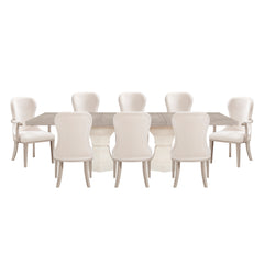 Lofton Beige 9pc Dining Set - Ornate Home