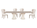 Lofton Light Gray/White/Ivory 5-Piece Dining Table Set - Ornate Home