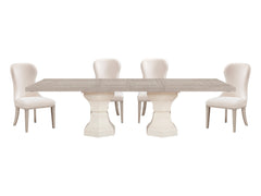 Lofton Light Gray/White/Ivory 5-Piece Dining Table Set - Ornate Home