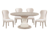 Lofton Light Gray/White/Ivory 5-Piece Round Dining Table Set - Ornate Home