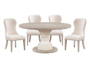Lofton Light Gray/White/Ivory 5-Piece Round Dining Table Set - Ornate Home