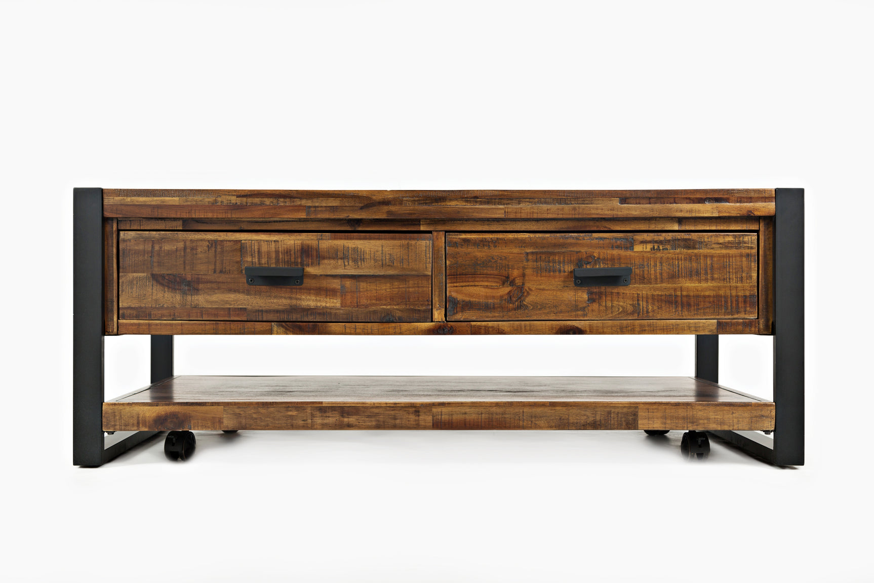 Loftworks Distressed Brown Cocktail Table w/Drawers - Ornate Home