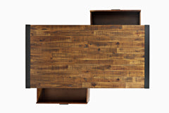Loftworks Distressed Brown Cocktail Table w/Drawers - Ornate Home