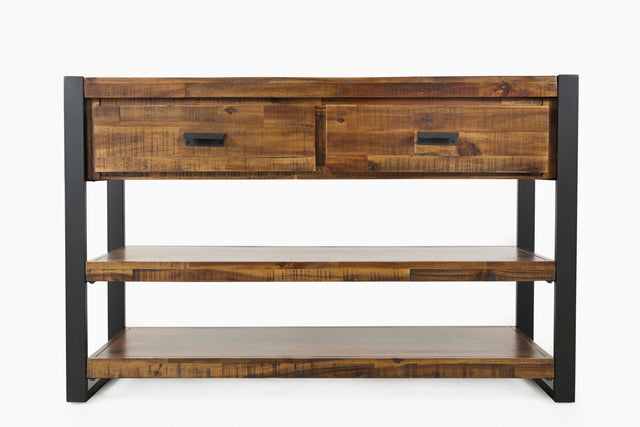 Loftworks Distressed Brown Sofa Table w/Drawers - Ornate Home