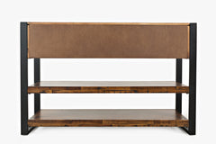 Loftworks Distressed Brown Sofa Table w/Drawers - Ornate Home