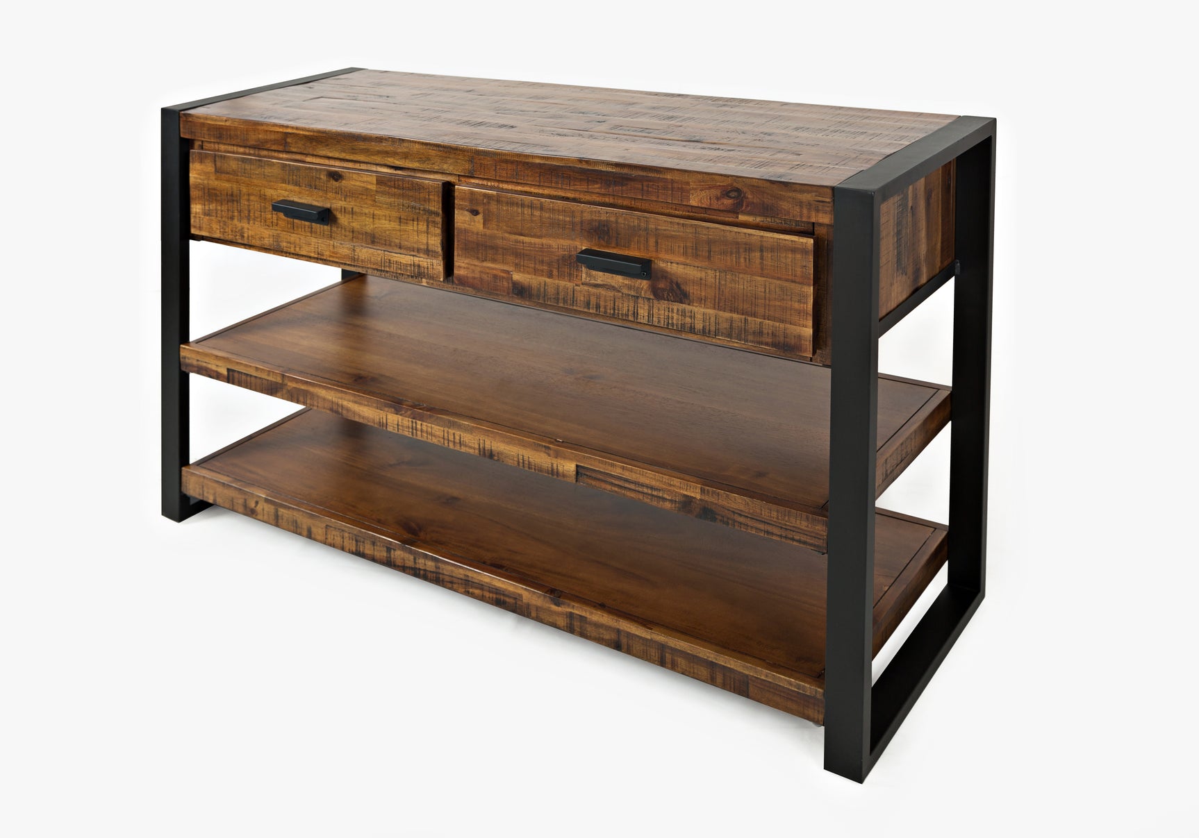 Loftworks Distressed Brown Sofa Table w/Drawers - Ornate Home