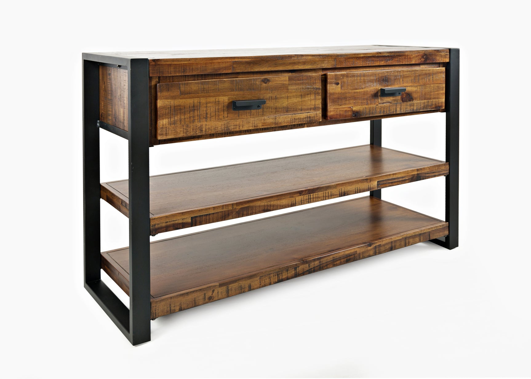 Loftworks Distressed Brown Sofa Table w/Drawers - Ornate Home