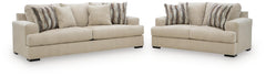 Lofwood Oatmeal Sofa and Loveseat - Ornate Home