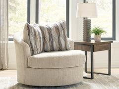 Lofwood Oatmeal Swivel Accent Chair - Ornate Home