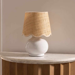 Logale White Solid Ceramic Table Lamp - Ornate Home
