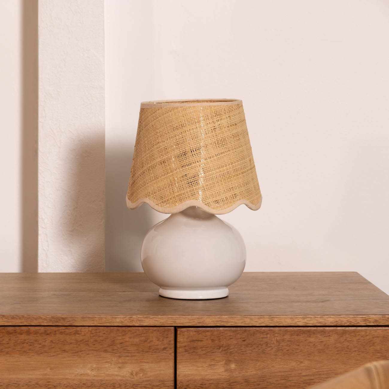 Logale White Solid Ceramic Table Lamp - Ornate Home