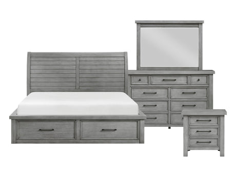 Logandale Antique Gray 4-Piece Queen Bedroom Set - Ornate Home