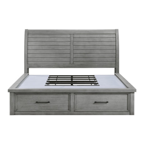 Logandale Antique Gray 5-Piece Queen Bedroom Set - Ornate Home