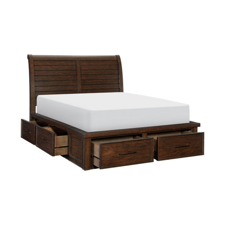 Logandale Brown Queen Platform Bed - Ornate Home