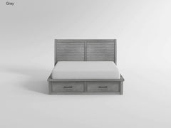 Logandale Brown Queen Platform Bed With Storage Footboard And Side Rails - Ornate Home