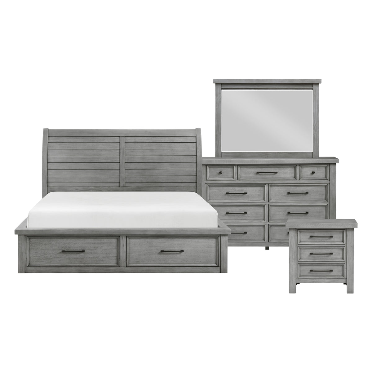 Logandale Gray 4pc Bedroom Set - Ornate Home