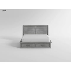 Logandale Gray Queen Platform Bed With Storage Footboard And Side Rails - Ornate Home