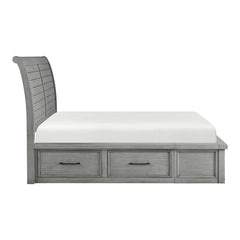 Logandale Gray Queen Platform Bed With Storage Footboard And Side Rails - Ornate Home