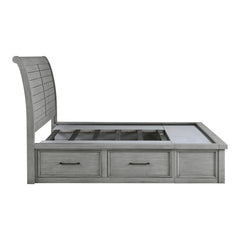 Logandale Gray Queen Platform Bed With Storage Footboard And Side Rails - Ornate Home