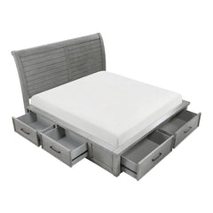 Logandale Gray Queen Platform Bed With Storage Footboard And Side Rails - Ornate Home